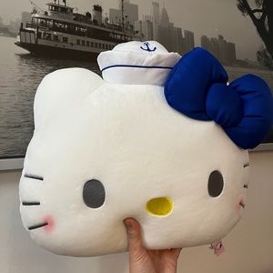 HELLO KITTY Nautical Plush Toy Pillow Sailor Hat Bow SANRIO Squishmallow Kawaii